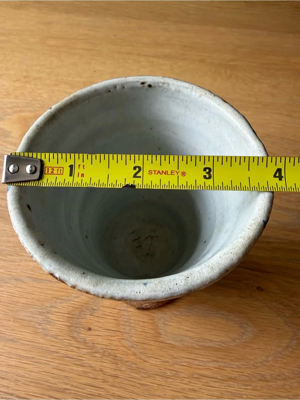 Midcentury MCM Pottery Vase 1964 60s 5 1/2” Tall Goblet Style Gray Violet Signed